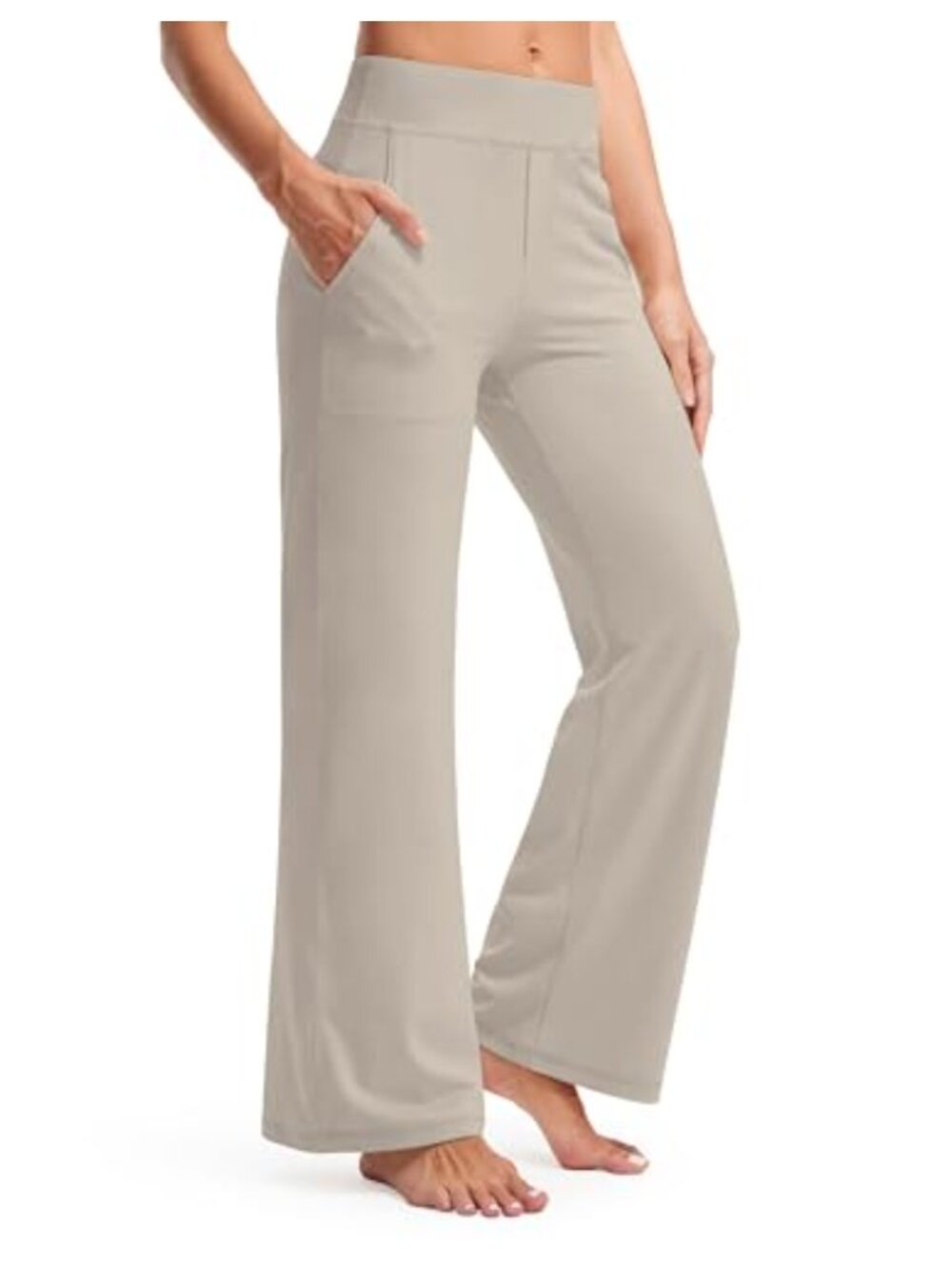Wide Leg High Waist Yoga Pants with Pockets Stretchy Sweatpants Women